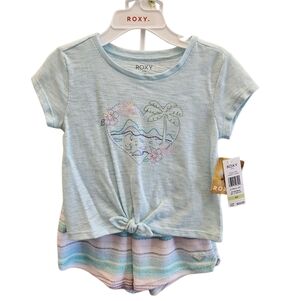 Roxy Little Girls Short Matching Set NEW Beach Striped